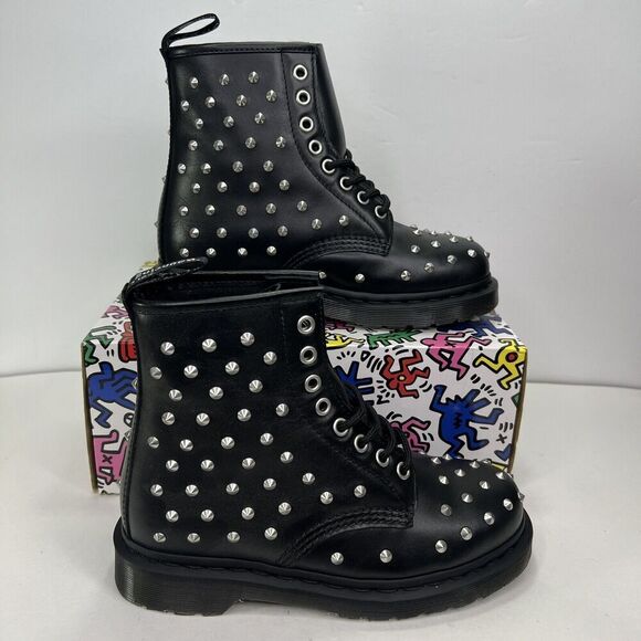 Dr. Martens 1460 Boots Wanama Studded Doc Black NEW Dr Mens Size 4 Womens Size 5 main image 11